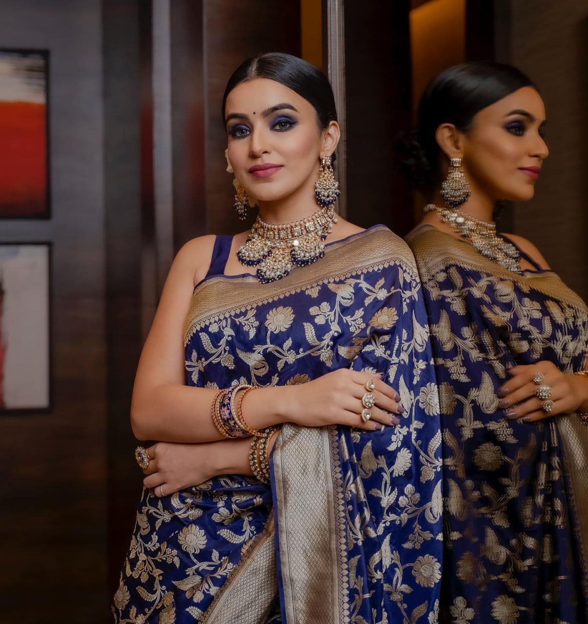 Radiant Blue Soft Banarasi Silk Saree With Girlish Blouse Piece